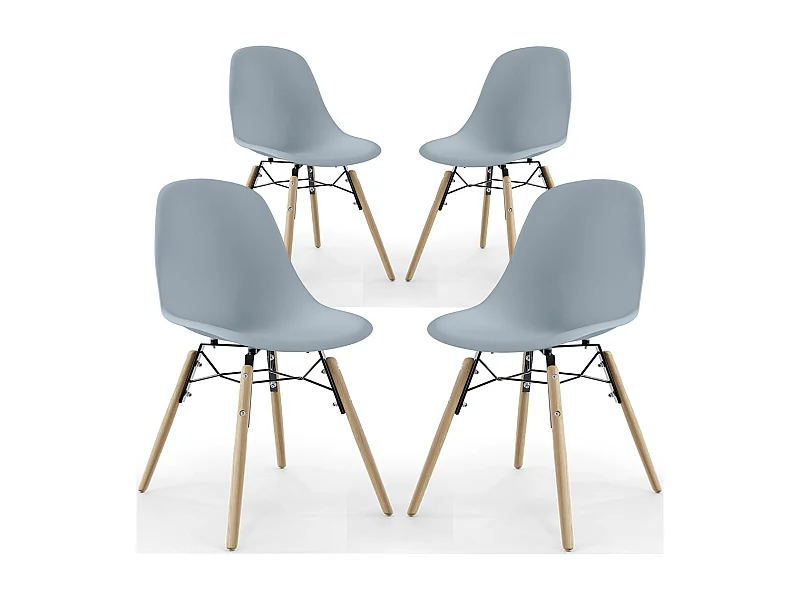 Esszimmerstuhl - Skandinavisches Design - Holzbeine - 4er-Set - Skögur