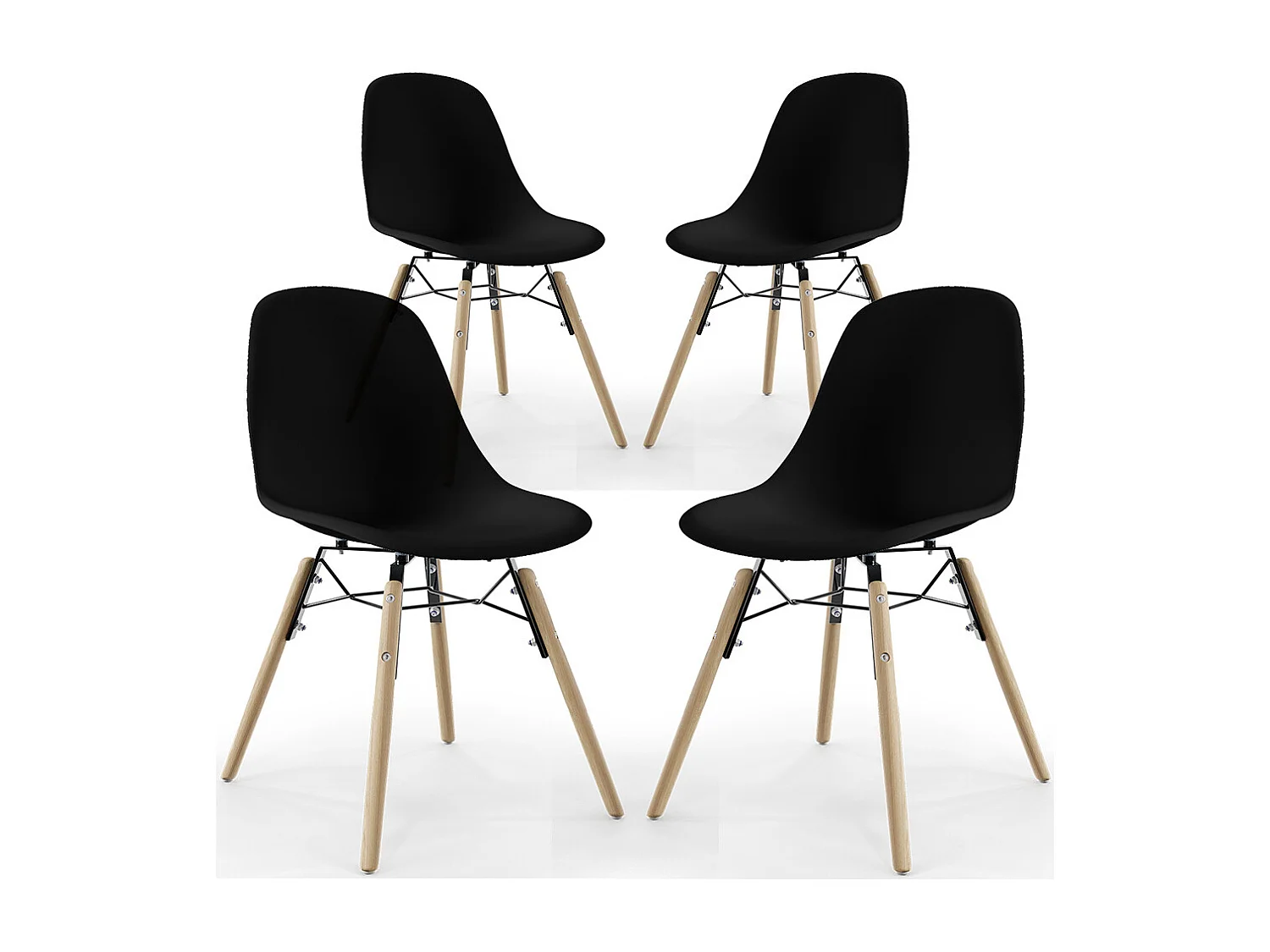 Esszimmerstuhl - Skandinavisches Design - Holzbeine - 4er-Set - Skögur