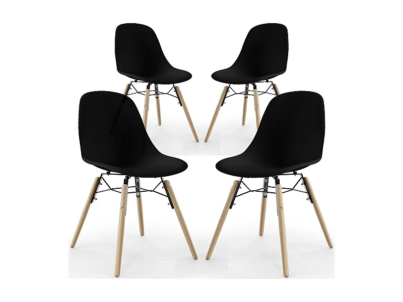 Esszimmerstuhl - Skandinavisches Design - Holzbeine - 4er-Set - Skögur