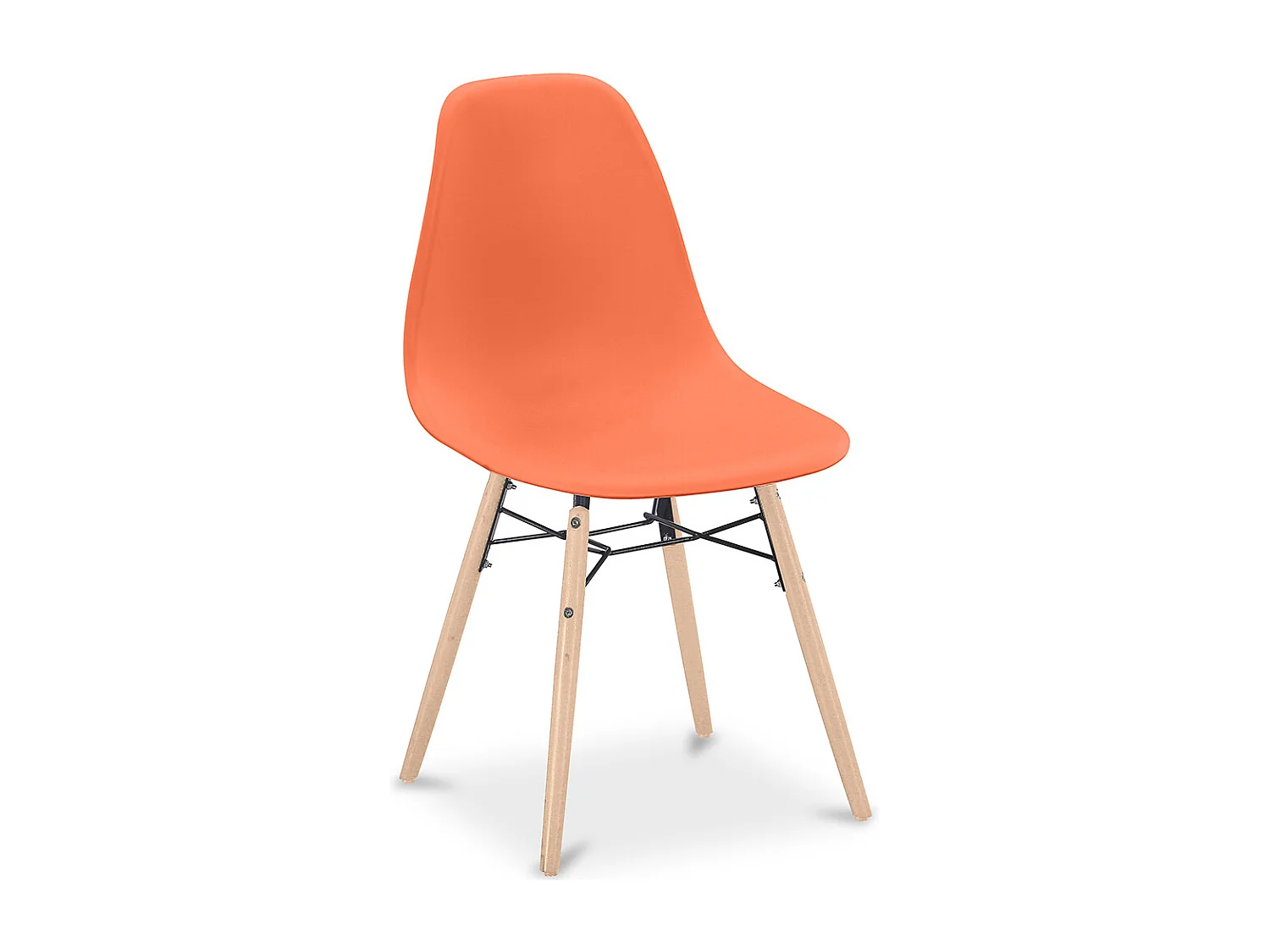 Silla de Comedor - Diseño Escandinavo - Patas de Madera - Skögur Naranja