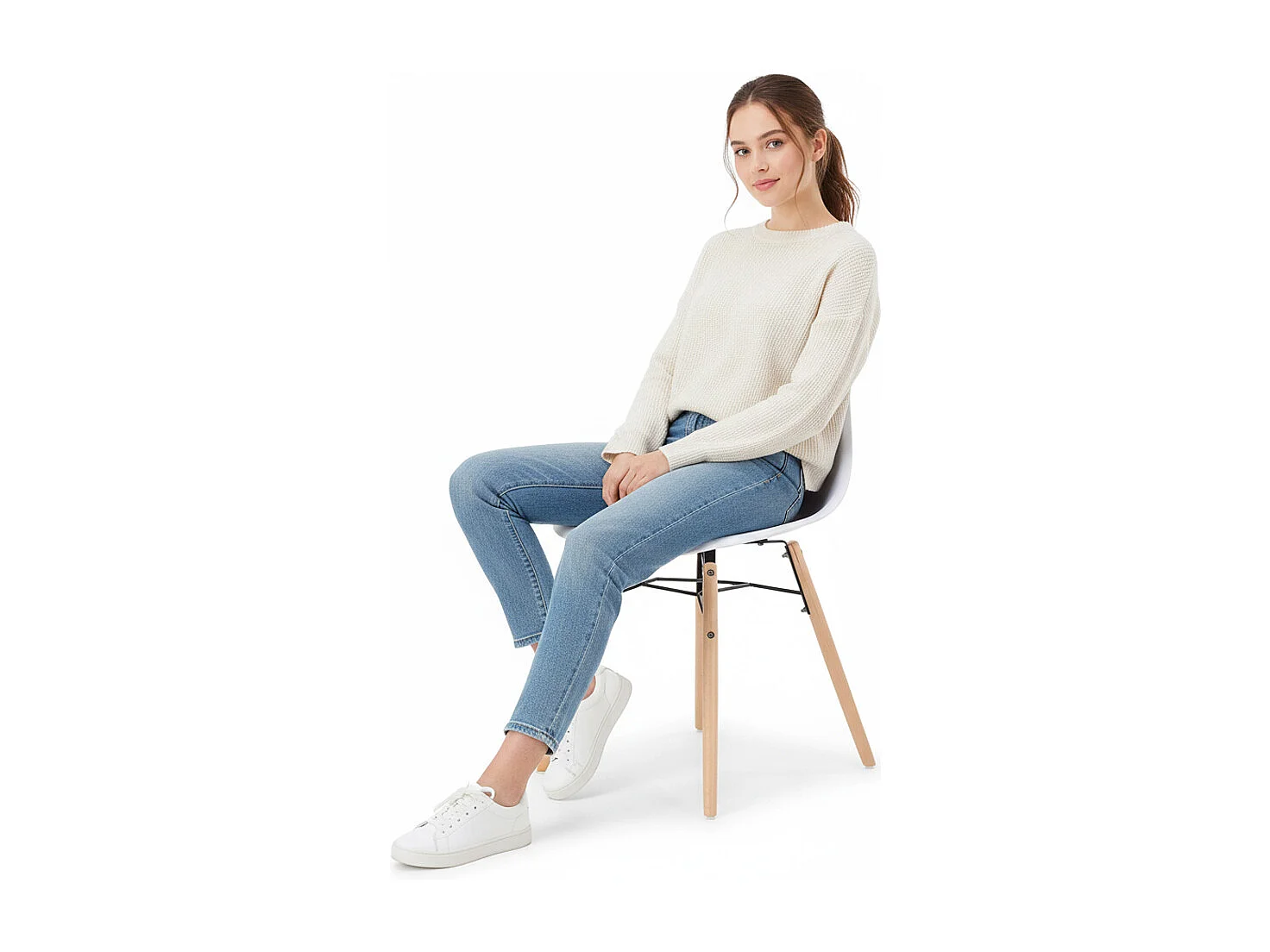 Chaise de Salle à Manger - Design Scandinave - Pieds en Bois - Lot de 4 - Skögur Turquoise