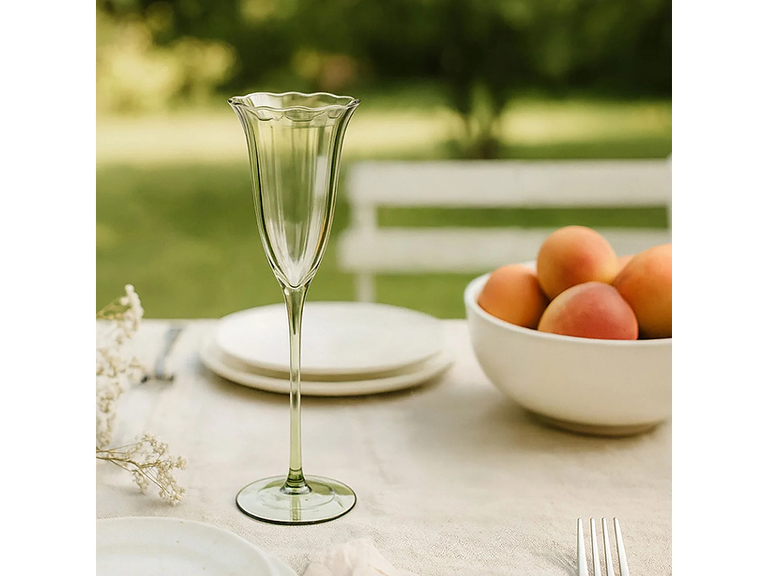 Novastyl - Lot De 4 Flutes Eden 17cl En Verre Vert