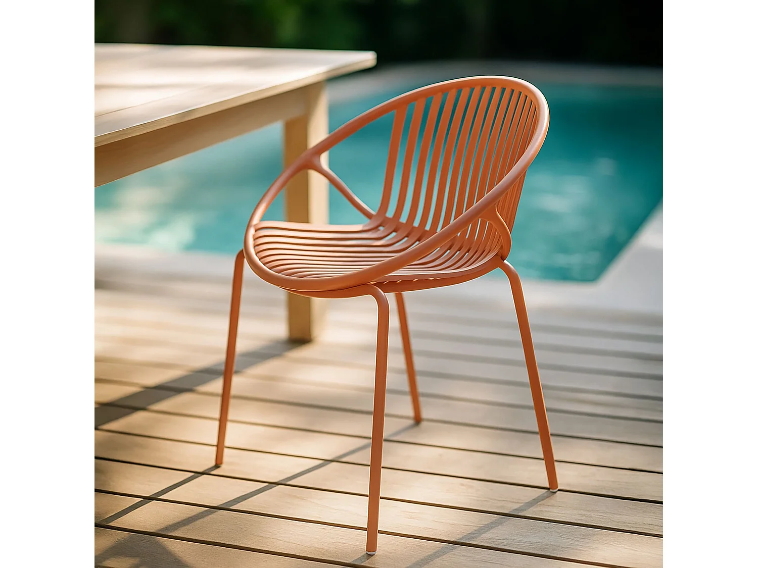 Now's Home - Lot De 4 Fauteuils De Table De Jardin En Polypropylene Et Metal Brique Calypso