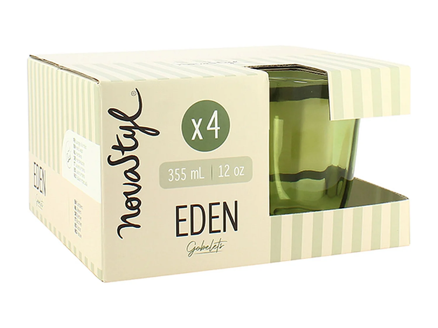Novastyl - Lot De 4 Gobelets Eden 35.5cl En Verre Vert