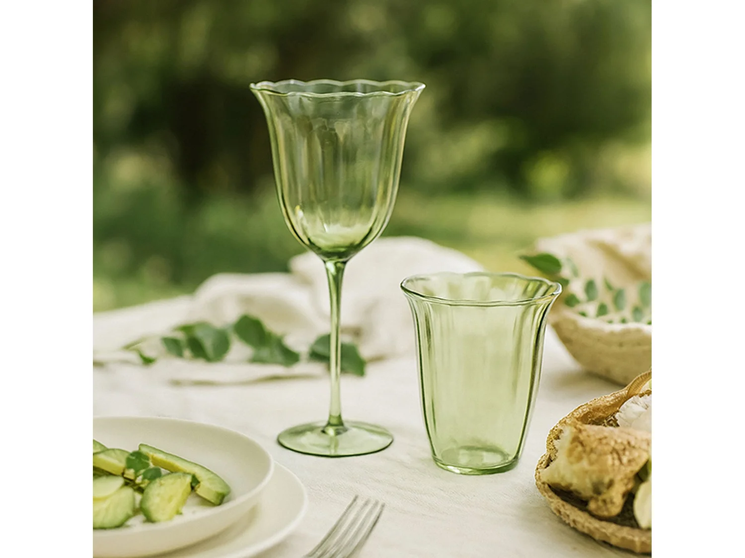 Novastyl - Lot De 4 Gobelets Eden 35.5cl En Verre Vert