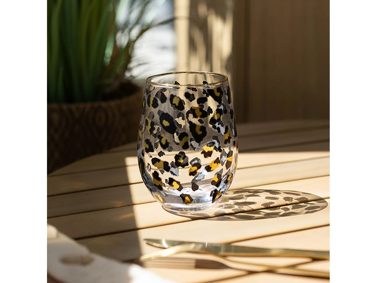 Novastyl - Lot De 4 Gobelets Leopard 18cl En Verre