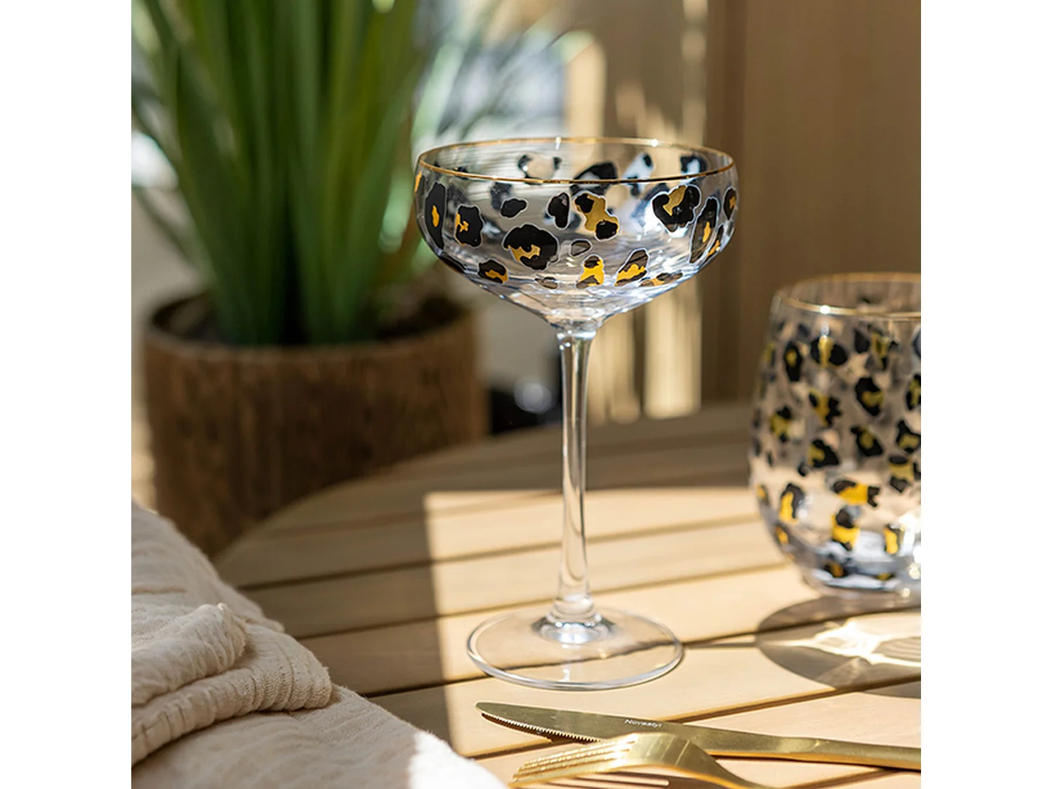 Novastyl - Lot De 4 Coupes Leopard 27cl En Verre