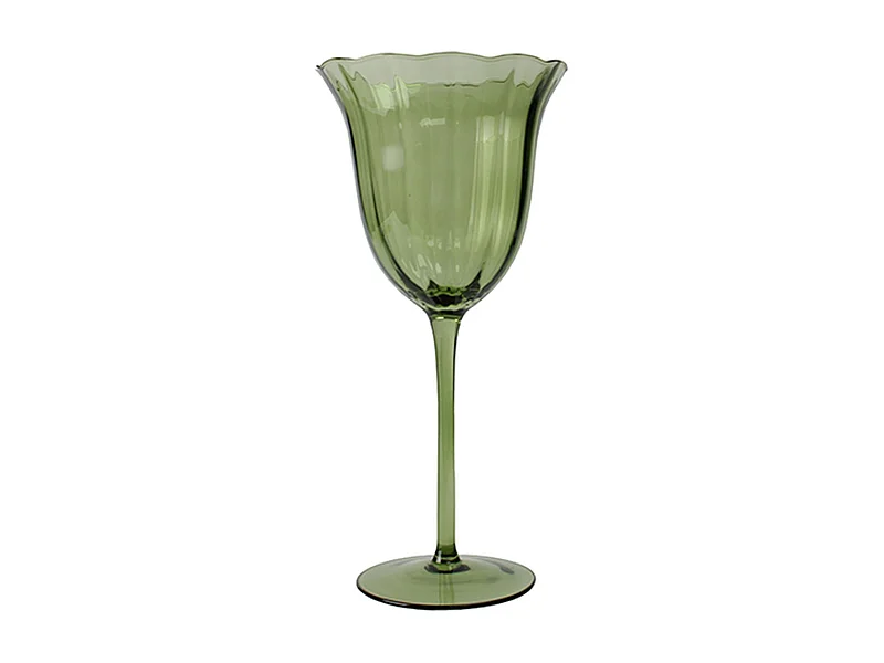 Novastyl - Lot De 4 Verres A Pied Eden 48.5cl En Verre Vert