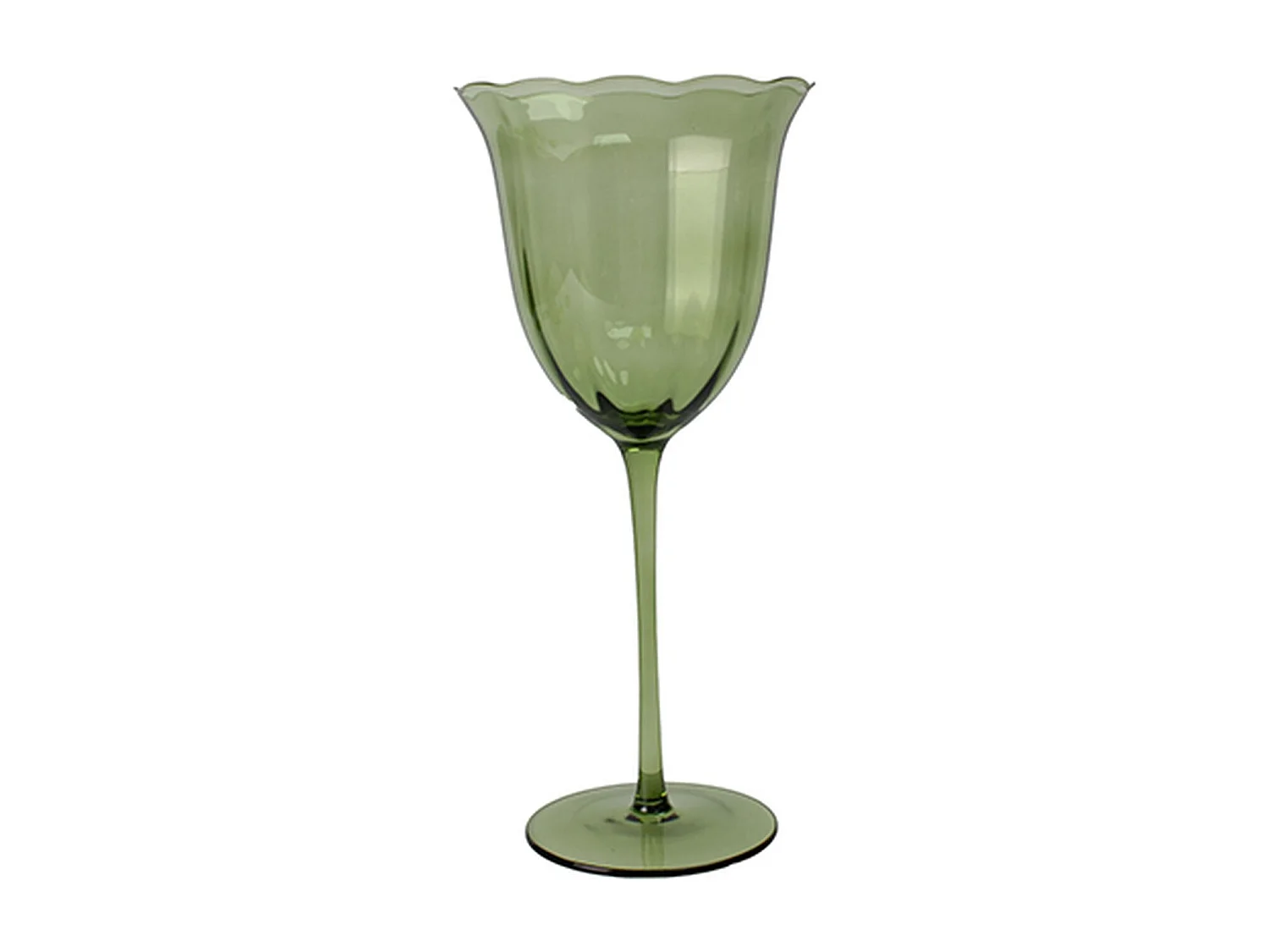 Novastyl - Lot De 4 Verres A Pied Eden 36cl En Verre Vert