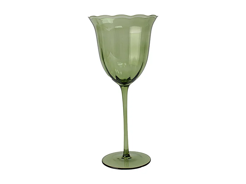 Novastyl - Lot De 4 Verres A Pied Eden 36cl En Verre Vert