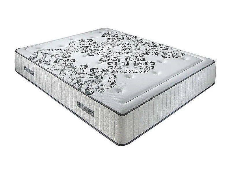 Colchón muelles ensacados Queen 28 cm acogida gradual-150x190-Blanco