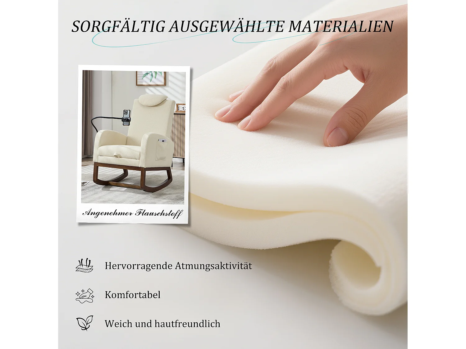 Fauteuil Relax à Bascule avec Repose-Pieds et Rangement Latéral - Confort Ergonomique en Velours Côtelé - Idéal pour Salon, Bureau et Coin Lecture