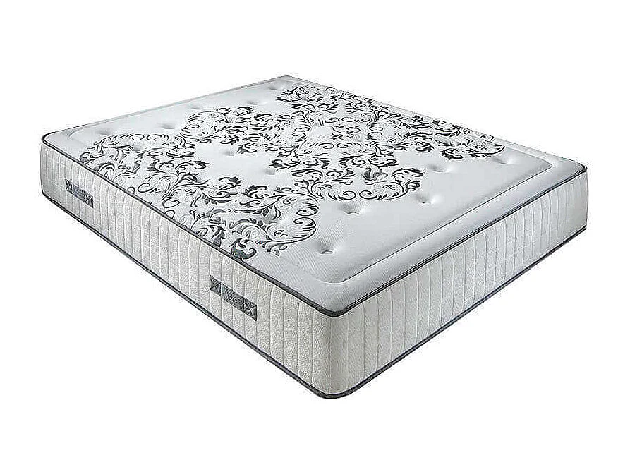 Colchón muelles ensacados Queen 28 cm acogida gradual-90x200-Blanco