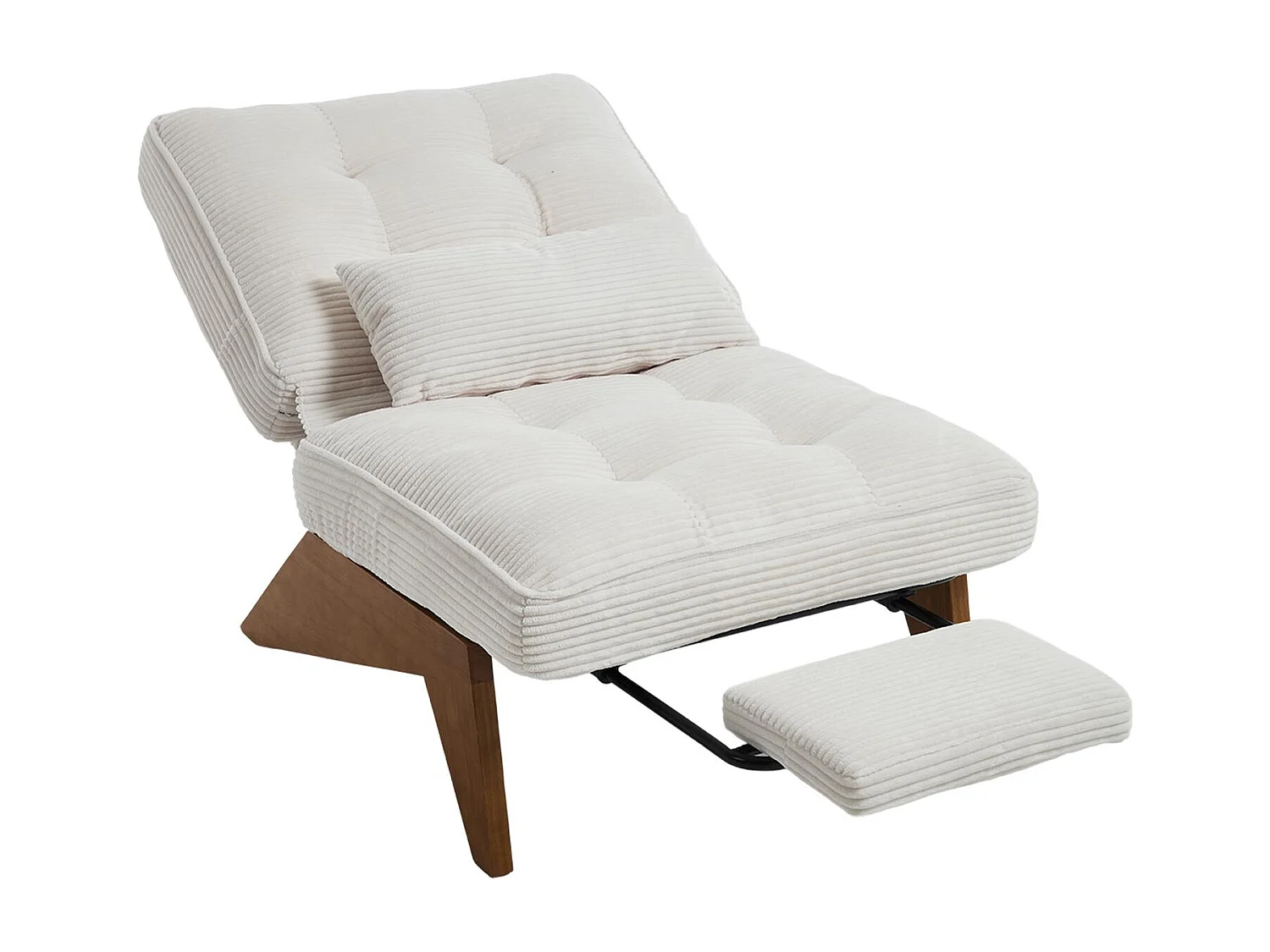 Sienna - Fauteuil Relax avec Dossier Réglable - Fauteuil Tissu avec Pieds en Bois Massif et Repose-Pieds Extensible - Confort Optimal pour Salon, Chambre et Bureau