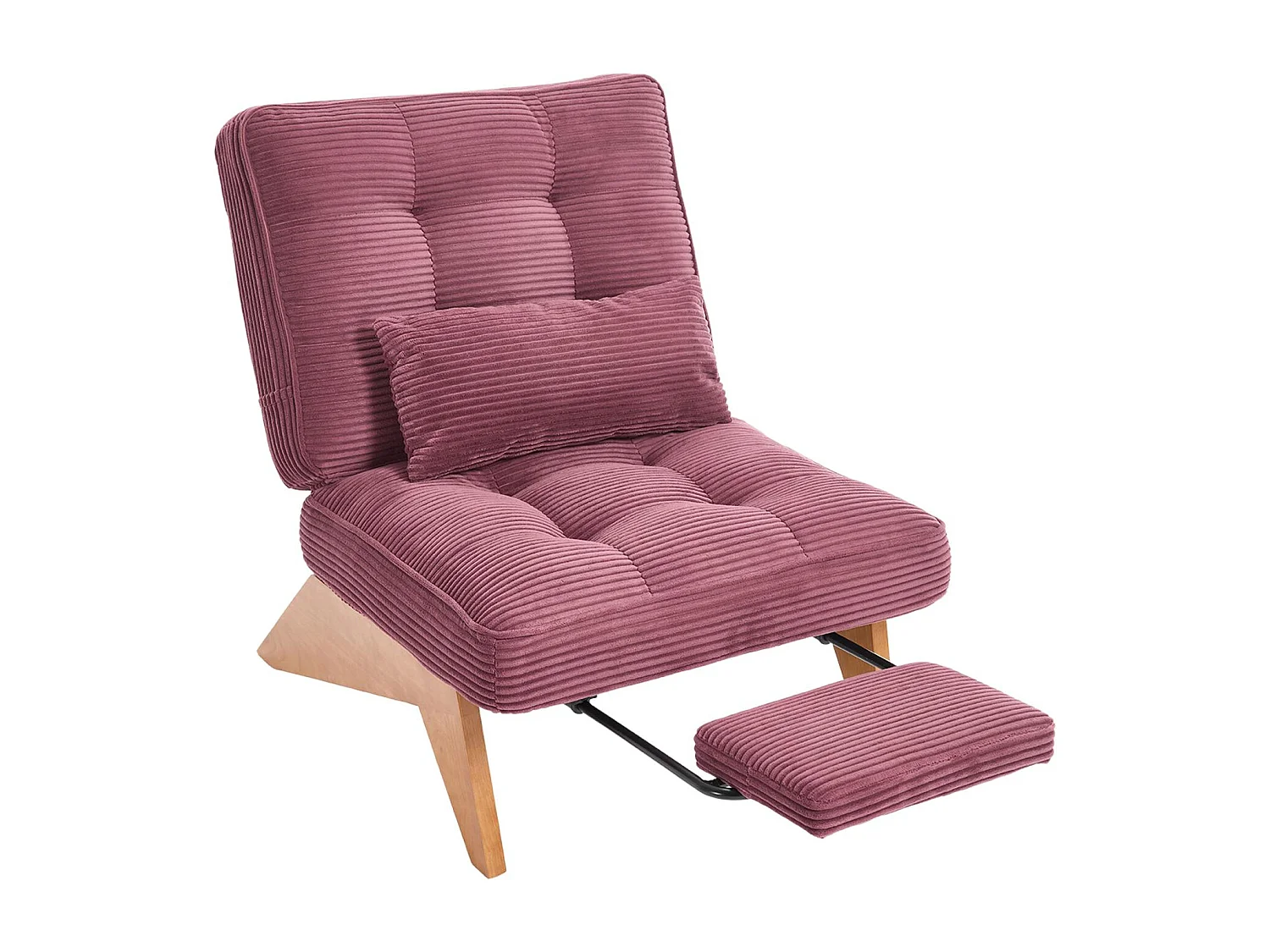Sienna - Fauteuil Relax avec Dossier Réglable - Fauteuil Tissu avec Pieds en Bois Massif et Repose-Pieds Extensible - Confort Optimal pour Salon, Chambre et Bureau