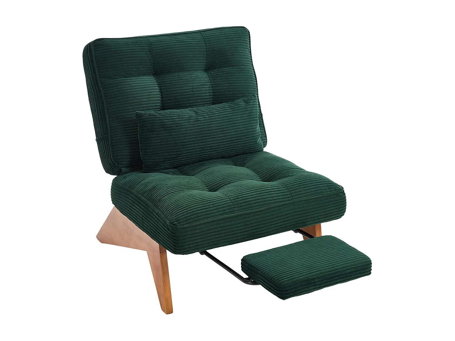 Sienna - Fauteuil Relax avec Dossier Réglable - Fauteuil Tissu avec Pieds en Bois Massif et Repose-Pieds Extensible - Confort Optimal pour Salon, Chambre et Bureau