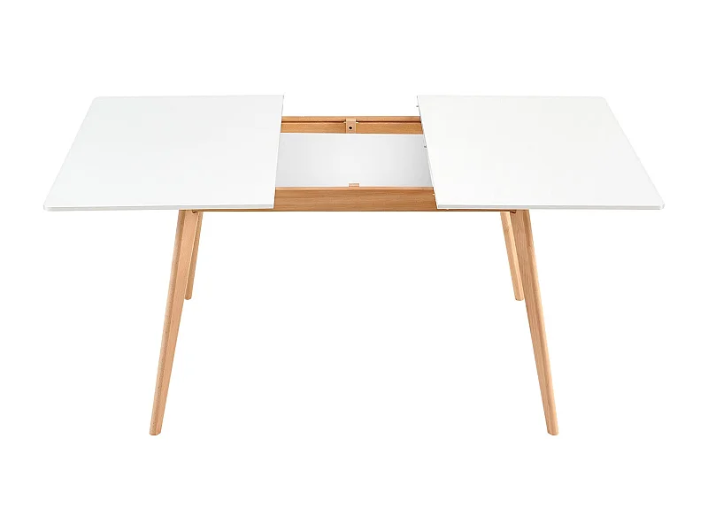 Table de salle à manger extensible 6-8 couverts, idéale pour les petits espaces, avec pieds robustes, pour restaurant ou maison, blanc