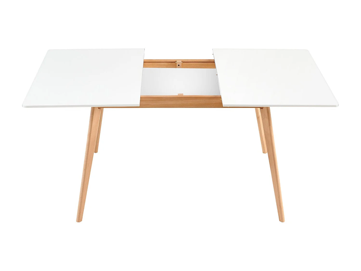 Table de salle à manger extensible 6-8 couverts, idéale pour les petits espaces, avec pieds robustes, pour restaurant ou maison, blanc