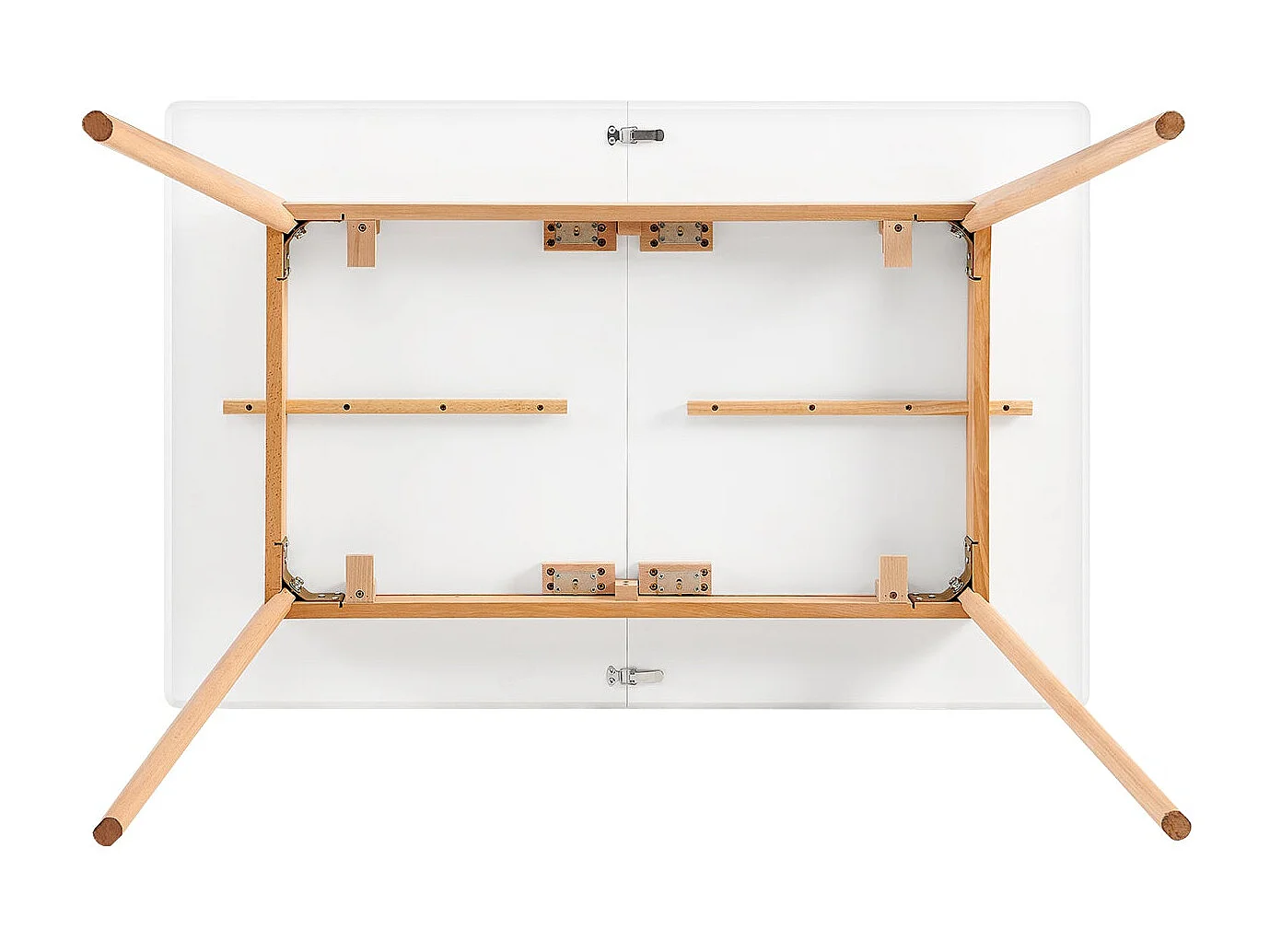 Table de salle à manger extensible 6-8 couverts, idéale pour les petits espaces, avec pieds robustes, pour restaurant ou maison, blanc