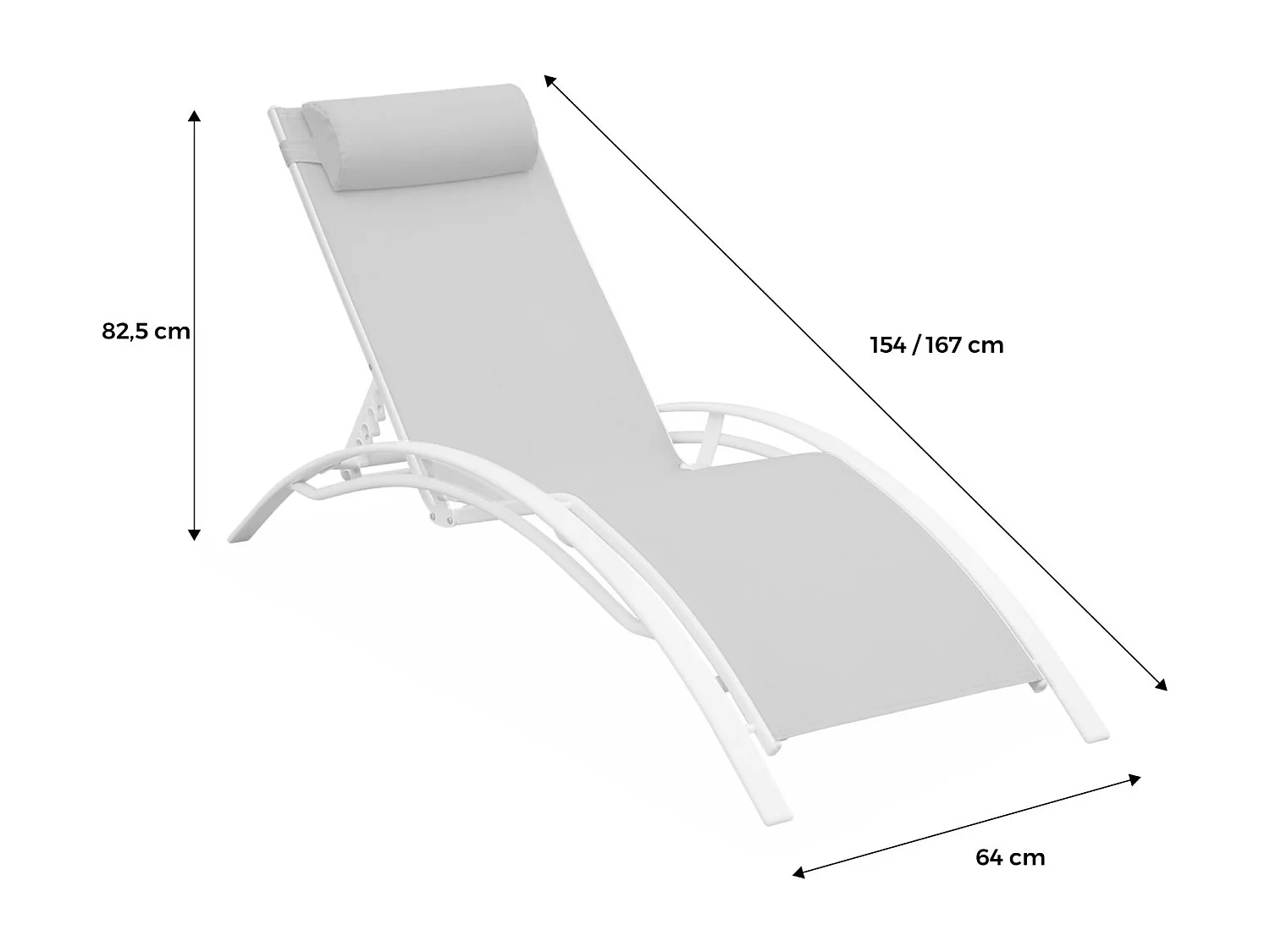 Duo de bains de soleil aluminium vert de gris - Transats aluminium et textilène