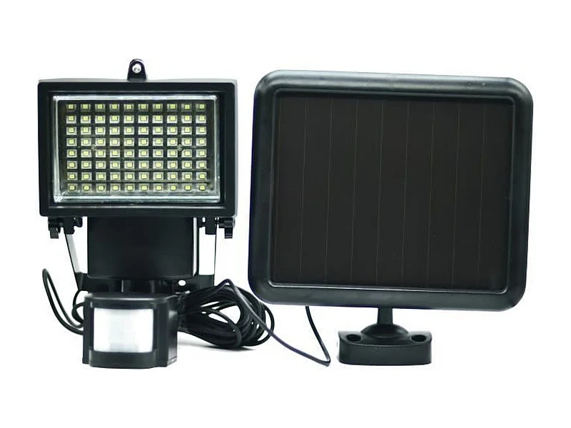 GALIX Spot solaire tres éclairant avec détecteur de présence - 80 LED - Noir