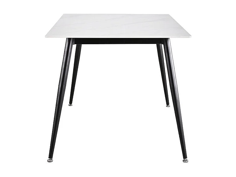 Table basse 120 cm céramique blanc marbré pieds métal - RYDER 2