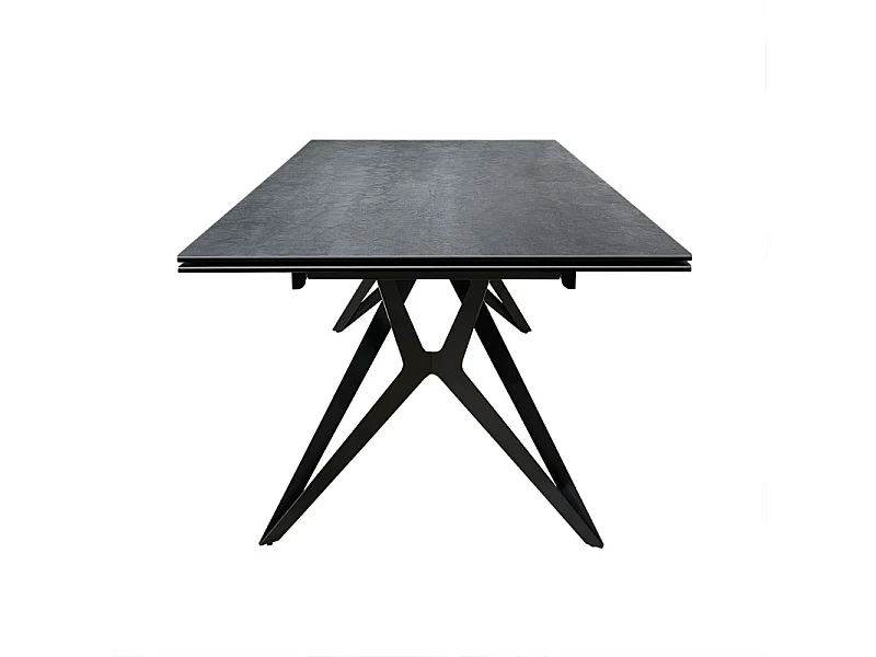 Table extensible 180/260 cm céramique gris pieds géométriques - PARKER