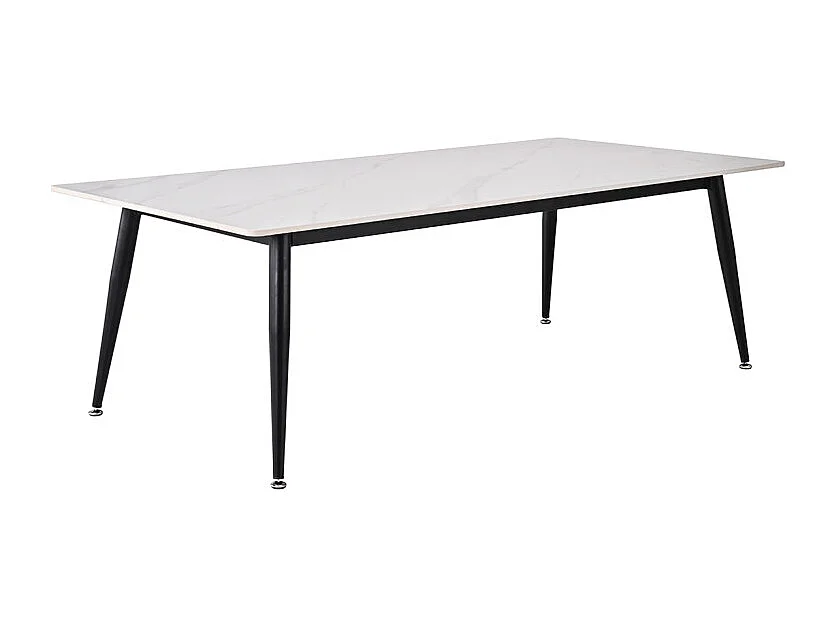 Table basse 140 cm céramique blanc pieds métal noir - RYDER 2
