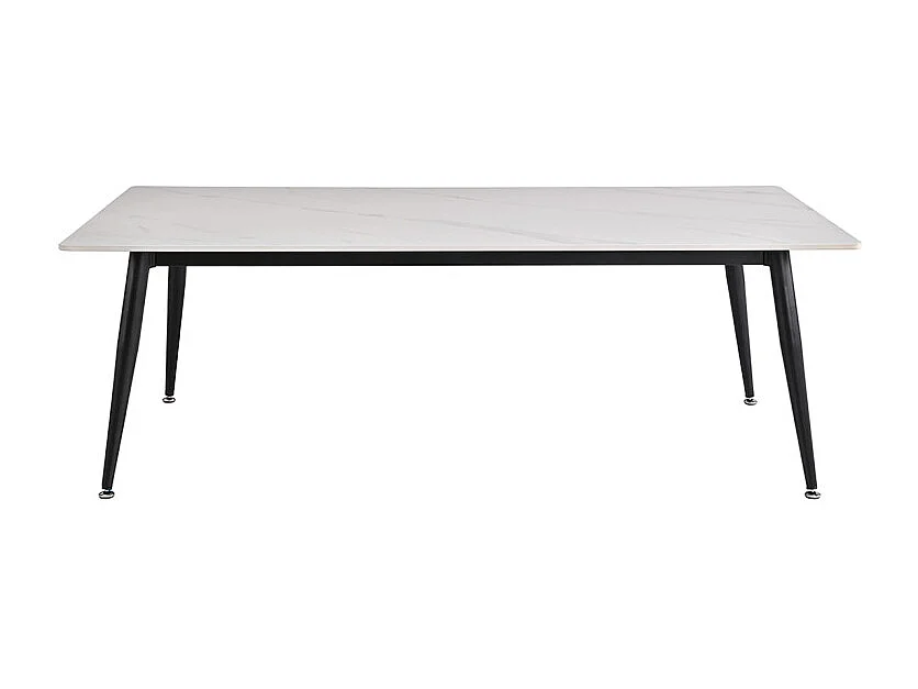 Table basse 140 cm céramique blanc pieds métal noir - RYDER 2