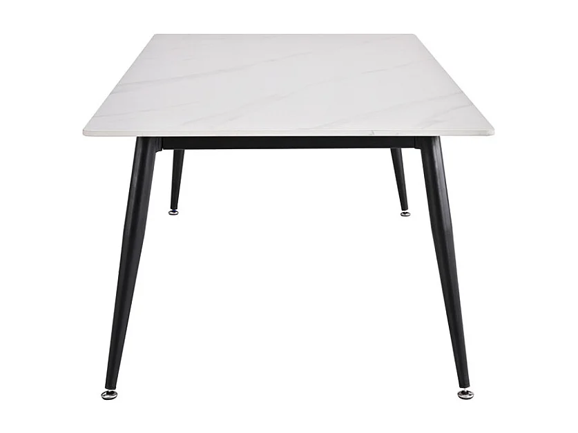 Table basse 140 cm céramique blanc pieds métal noir - RYDER 2