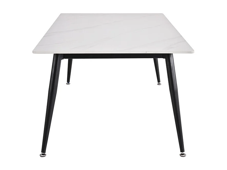Table basse 140 cm céramique blanc pieds métal noir - RYDER 2