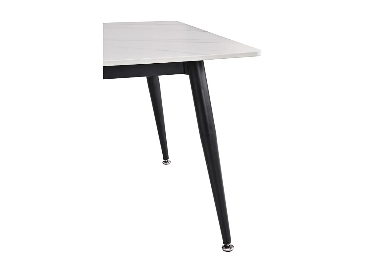 Table basse 140 cm céramique blanc pieds métal noir - RYDER 2