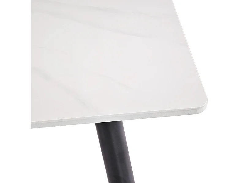 Table basse 140 cm céramique blanc pieds métal noir - RYDER 2