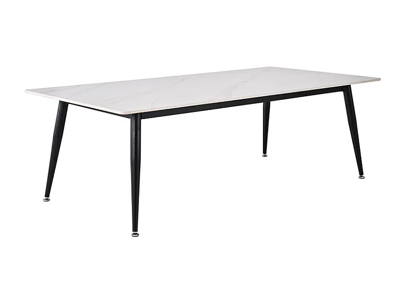 Table basse 140 cm céramique blanc pieds métal noir - RYDER 2