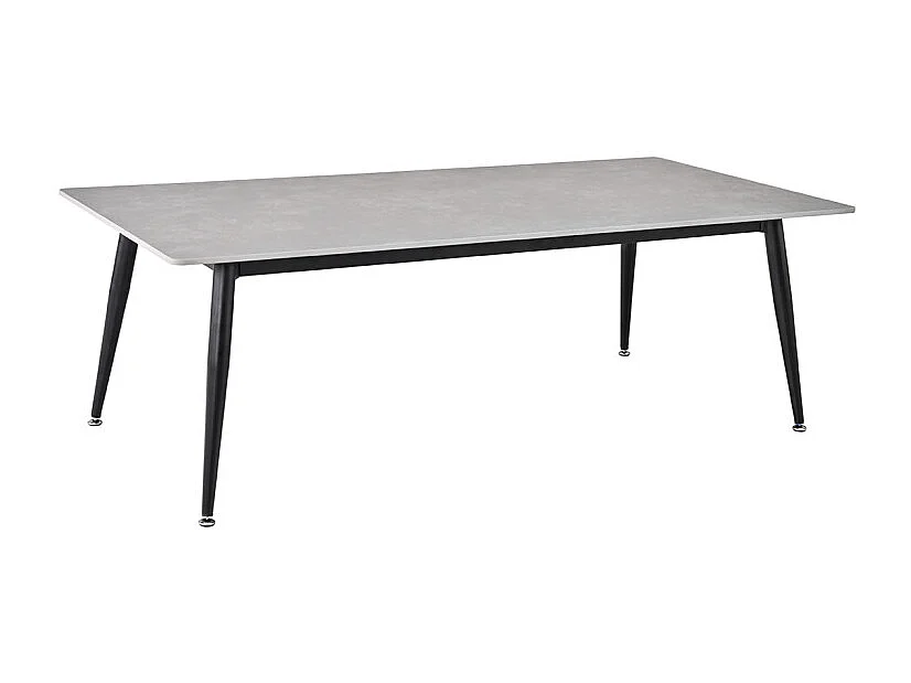 Table basse 140 cm céramique gris béton pieds métal noir - RYDER 2