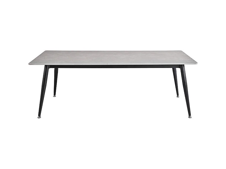 Table basse 140 cm céramique gris béton pieds métal noir - RYDER 2