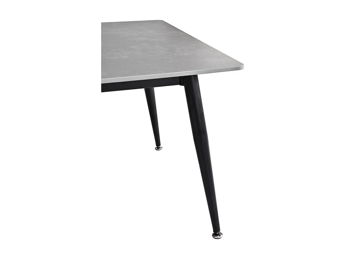 Table basse 140 cm céramique gris béton pieds métal noir - RYDER 2
