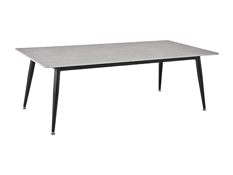 Table basse 140 cm céramique gris béton pieds métal noir - RYDER 2