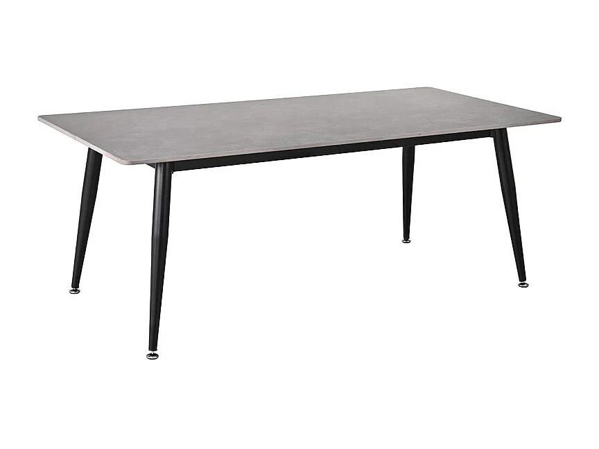 Table basse 120 cm céramique gris béton pieds métal noir - RYDER 2