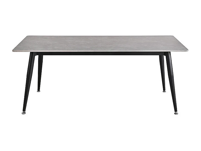 Table basse 120 cm céramique gris béton pieds métal noir - RYDER 2
