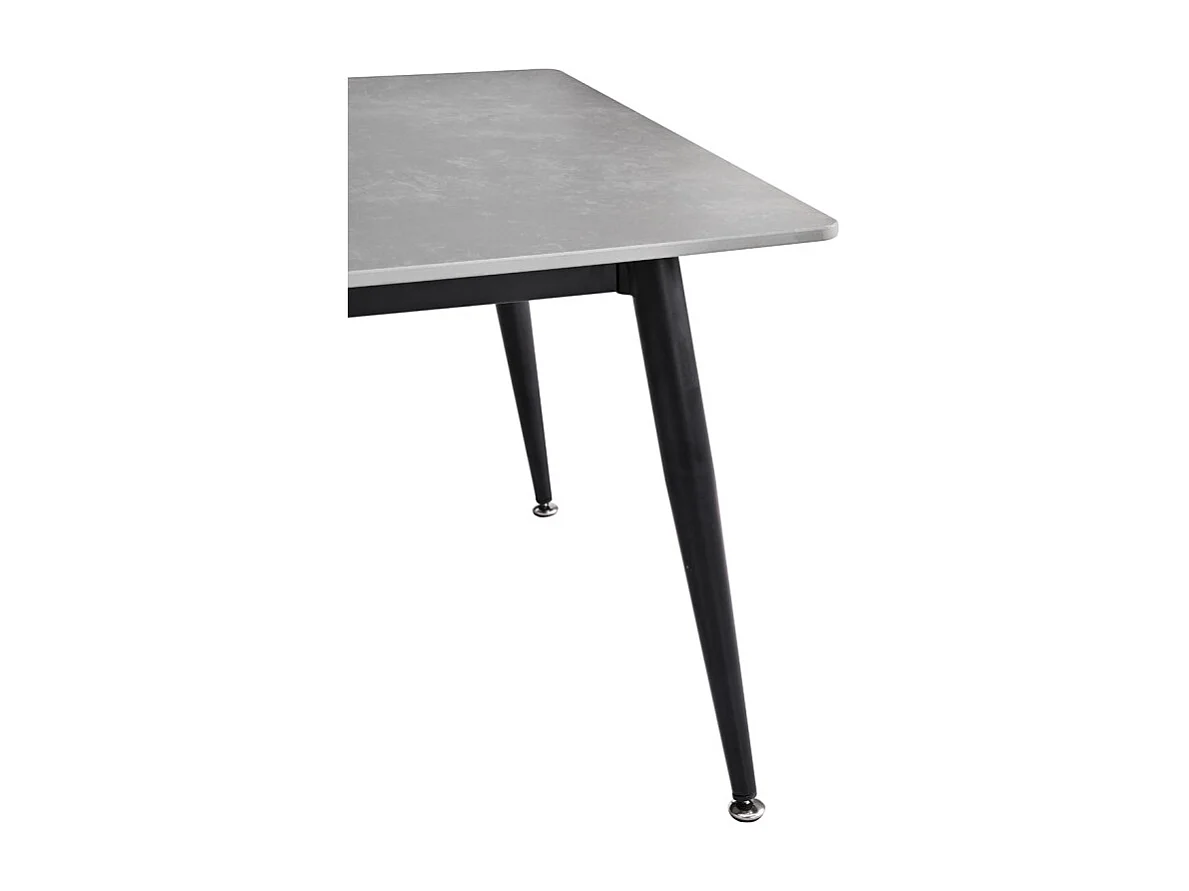 Table basse 120 cm céramique gris béton pieds métal noir - RYDER 2