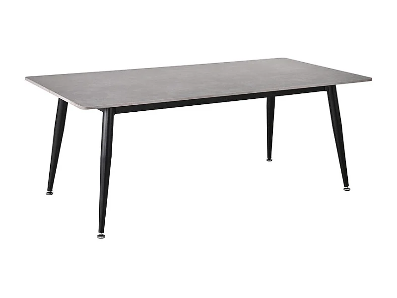 Table basse 120 cm céramique gris béton pieds métal noir - RYDER 2