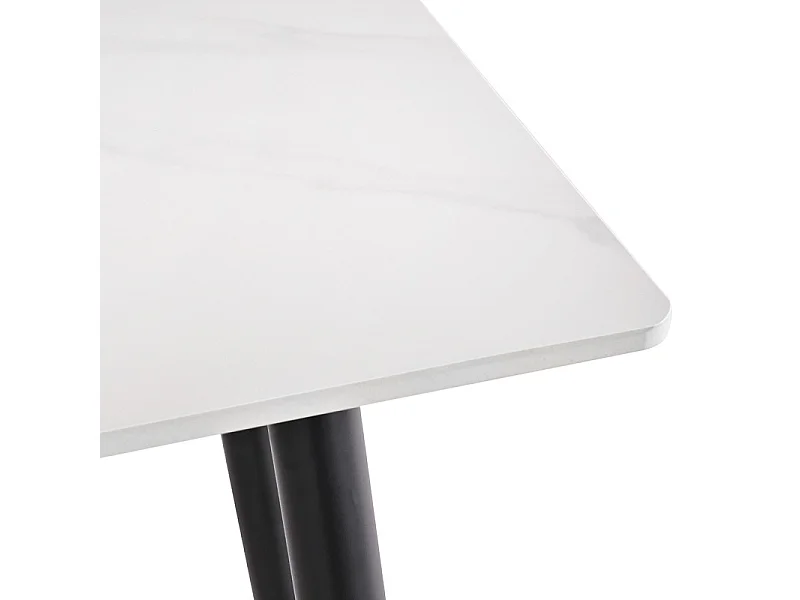 Console 120 cm céramique blanc pieds évasés métal noir - RYDER 2