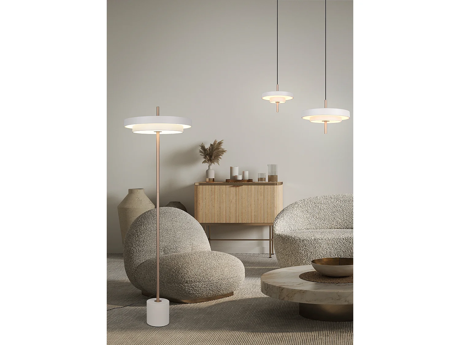 Lampadaire vintage led à variateur Keaton