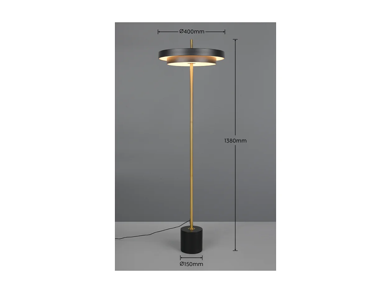 Lampadaire vintage led à variateur Keaton