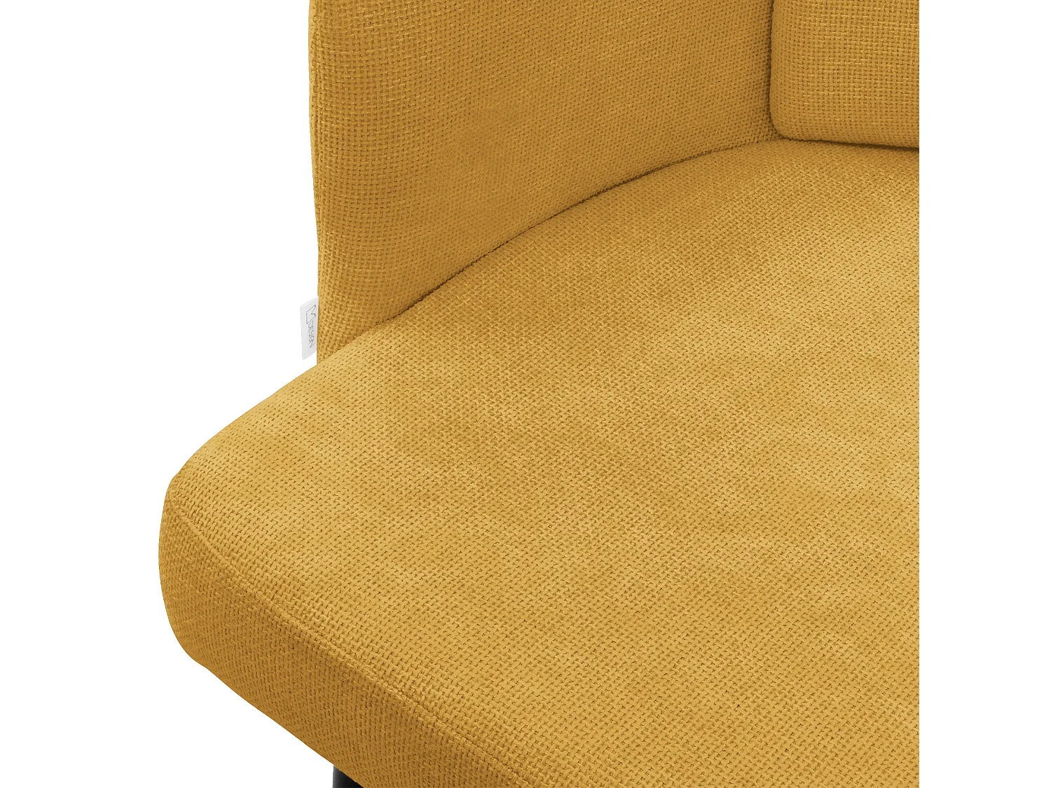 ML-Design Silla de comedor con funda de tela mostaza asiento sofá de salón con respaldo y reposabrazos de ratán mueble tapizado con patas de metal