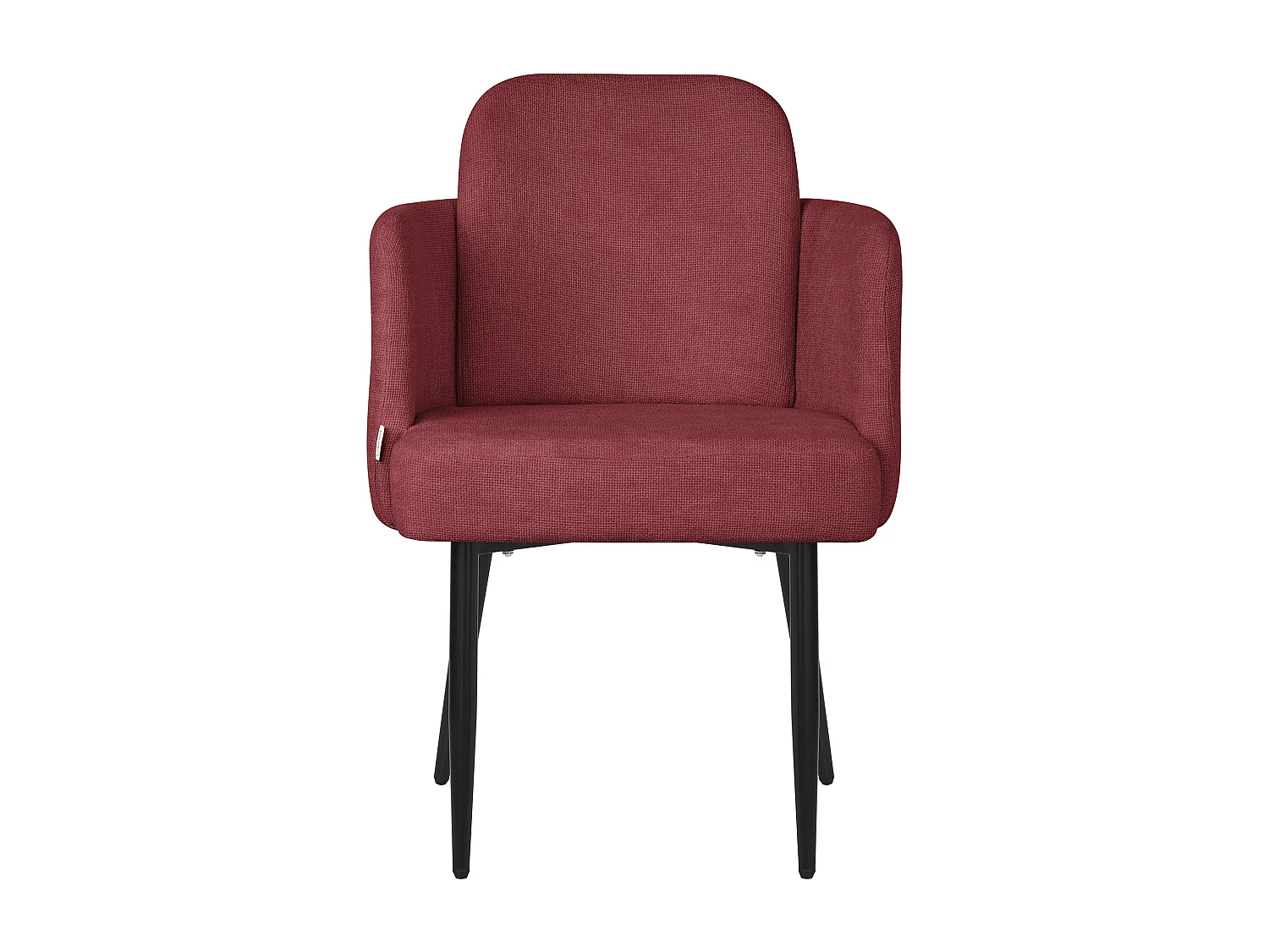 ML-Design 4x Sedie da pranzo rosso, in tessuto, poltrone ergonomiche da cucina con braccioli e schienale in rattan, poltroncine imbottite per salotto