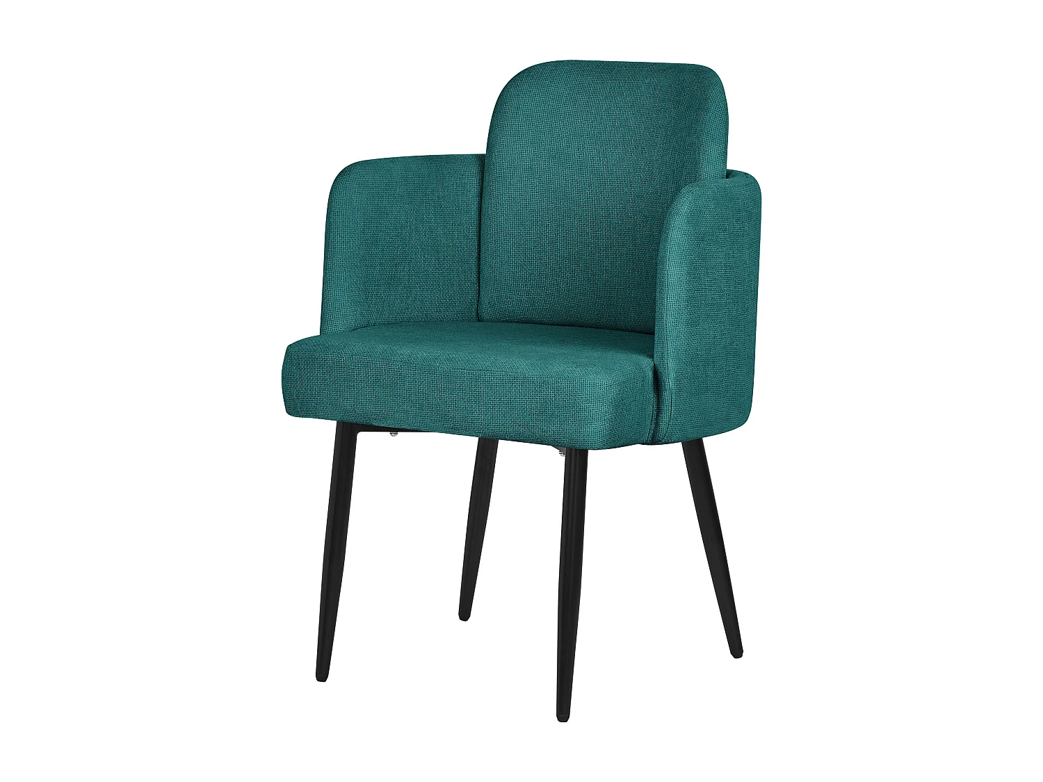 ML-Design Sedia da pranzo verde petrolio, in tessuto, sedia da cucina con braccioli e schienale in rattan, poltroncina imbottita, poltrona per salotto