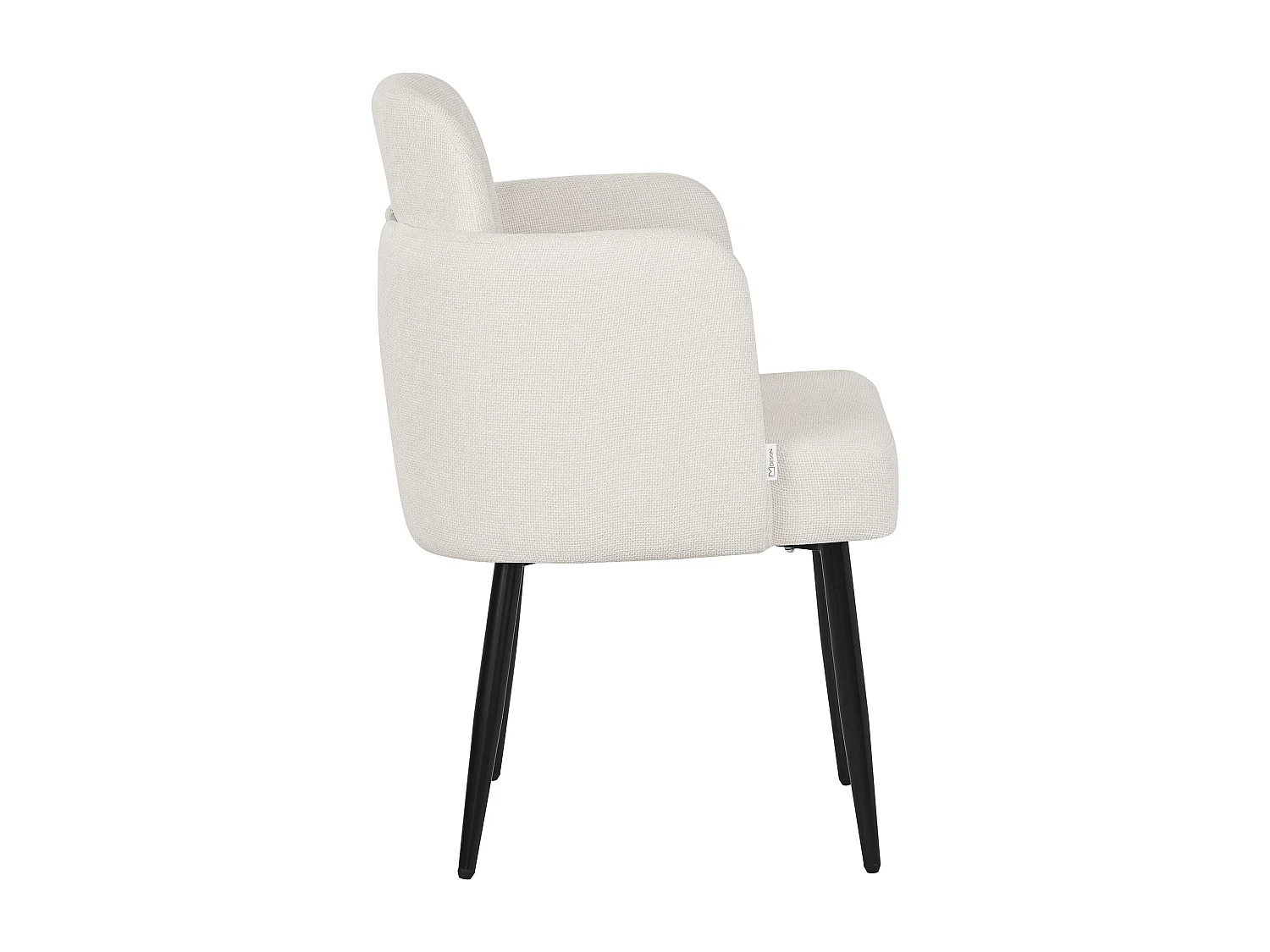 ML-Design 4x Sillas de comedor con funda de tela beige asientos sofá de salón con respaldo y reposabrazos de ratán mueble tapizado con patas de metal