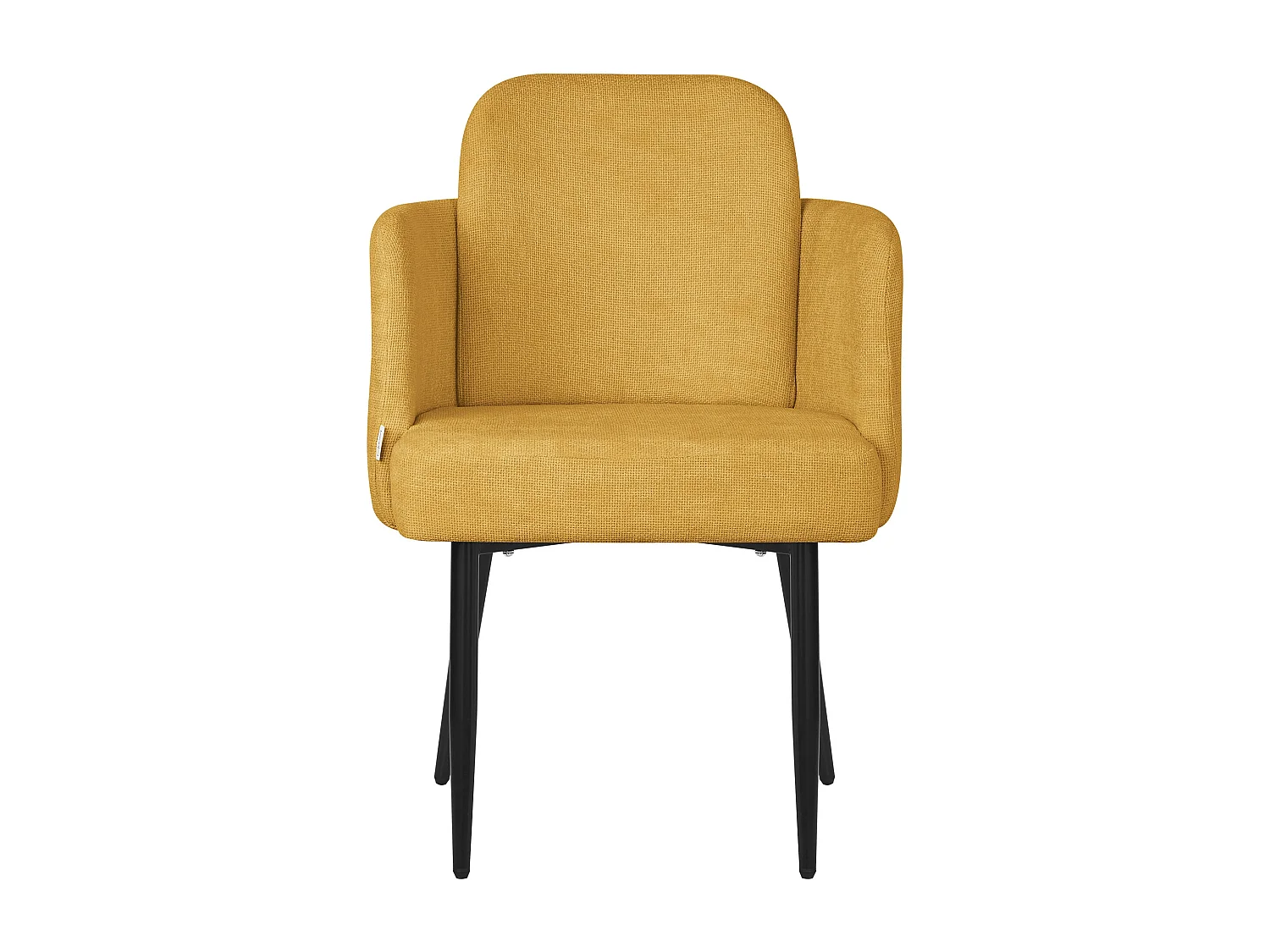 ML-Design 6x Sedie da pranzo senape, in tessuto, poltrone ergonomiche da cucina con braccioli e schienale in rattan, poltroncine imbottite per salotto